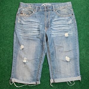 Vintage Y2K Request Denim Shorts Men’s 34 Distressed Cut Off Jorts
